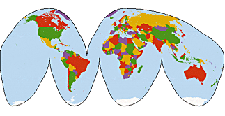 Goode Homolosine projection - Political World database